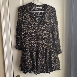 Zara Leopard Print Abstract Dress